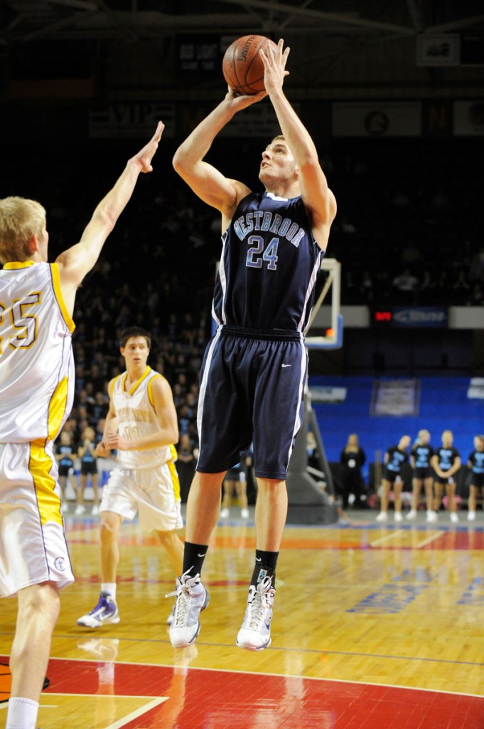 Westbrook's Nich Jobin goes up for a jump shot.