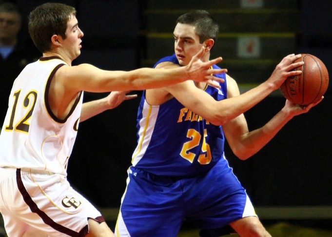 Theo Bowe of Cape Elizabeth hits a 3-pointer. Bowe paced the Capers with 14 points.