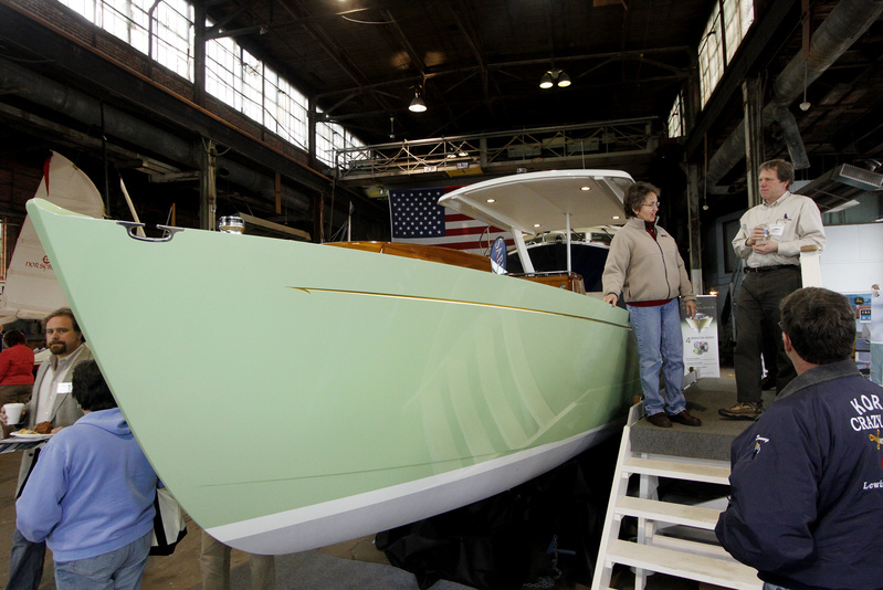 The Zogo, a 29-foot hybrid diesel/electric launch, was designed by Stephens Waring and White in Brooklin and built by French & Webb Company Inc. in Belfast.