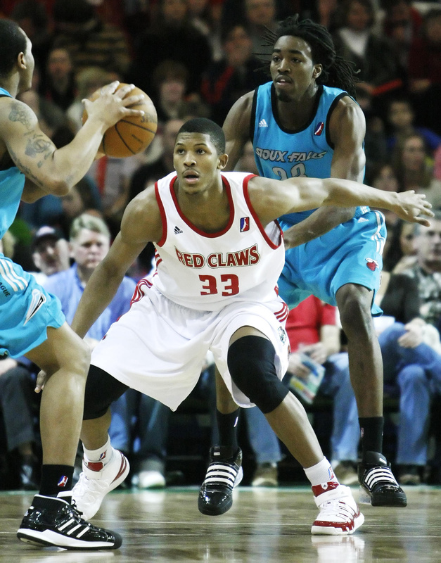 Morris Almond, 33, is working to improve his defense, but nobody questions his ability to create problems for opposing defenses. “I think he’s an NBA talent on the offensive side,” says Red Claws Coach Austin Ainge.