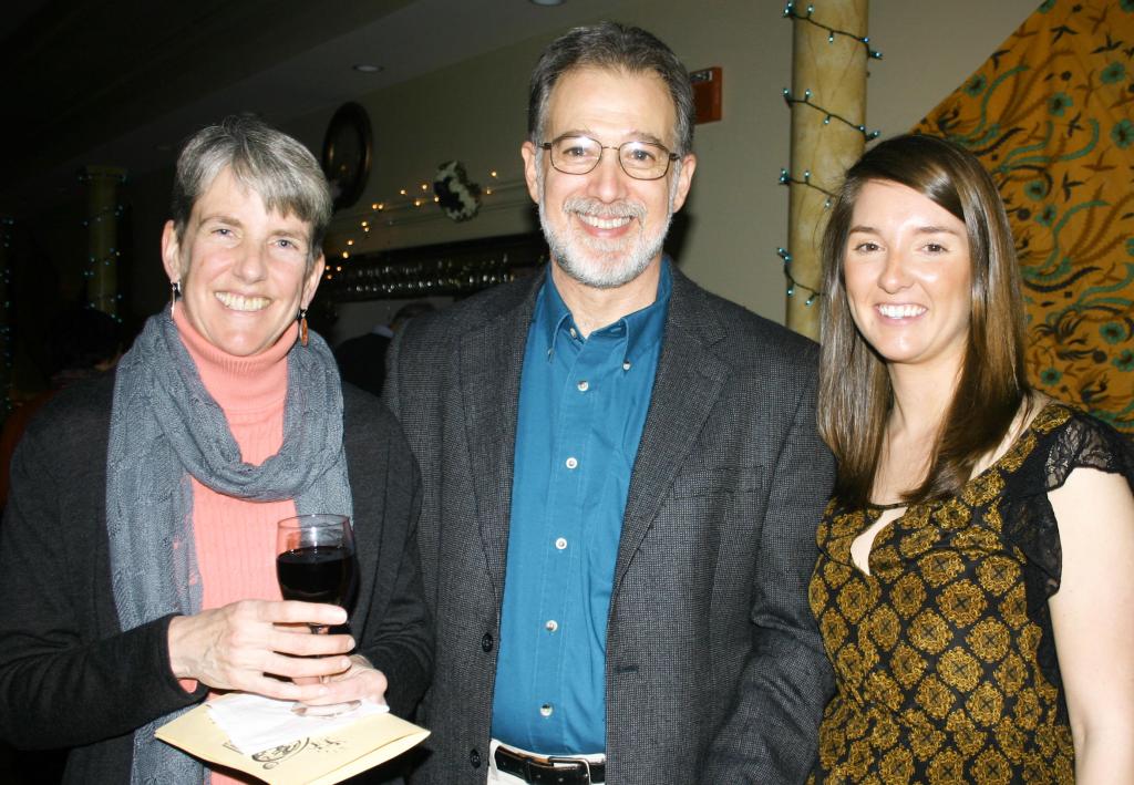 Beth Stickney, director of the Immigrant Legal Advocacy Project, Ken Kunin, Deering High principal, and Martha Royston, an AmeriCorps volunteer with the Multilingual Program.