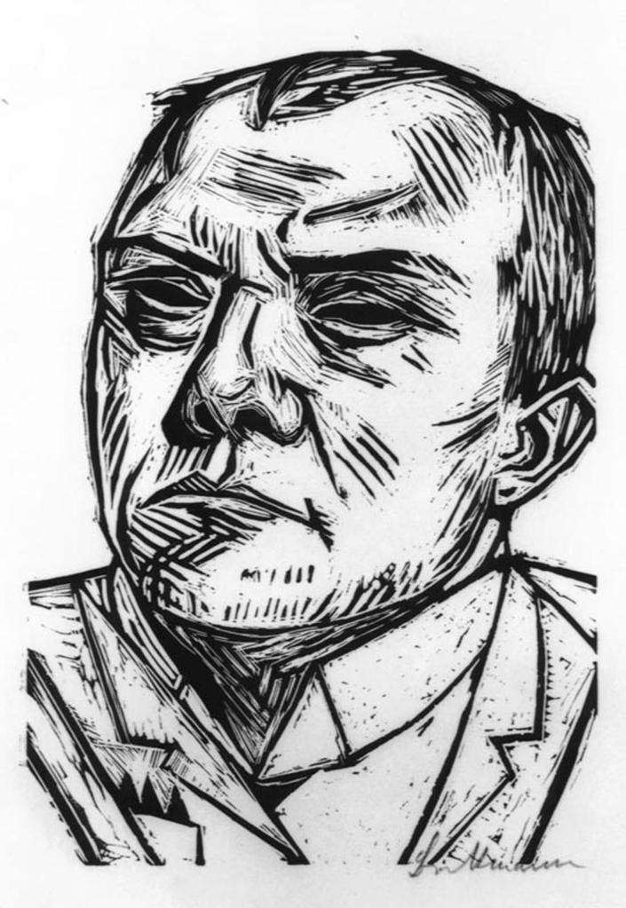 "Selbstbildnis" (self-portrait), 1922, woodcut