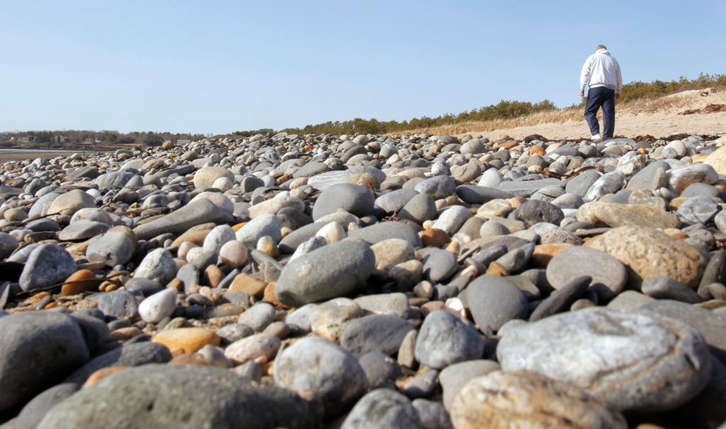 Recent storms that exposed rocks and eroded sand dunes at Scarborough Beach have caused as much damage as the Patriots Day storm of 2007 and the Halloween storm of 1991, also known as the Perfect Storm, according to Stephen Dickson, a state marine geologist.