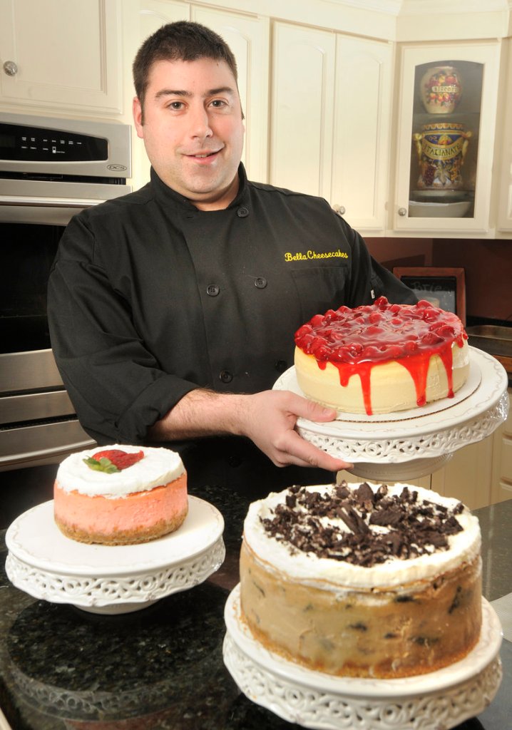 Tony Dominicus, a vocational coach at Pineland by day, is slowly but steadily building his side business, Bella Cheesecakes, out of a commercial kitchen in Westbrook. Flavors range from creamsicle and margarita to tiramisu and the maple bacon he made recently for a friend’s bachelor party.