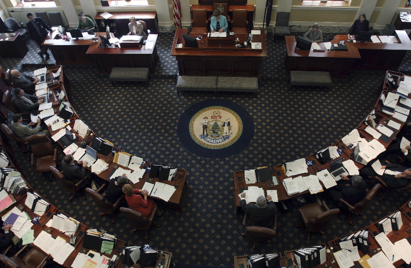 The Maine Senate takes up a debate at the State House in Augusta, Maine, on Monday, April 5, 2010.