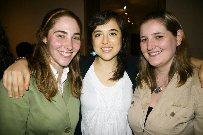 Bowdoin seniors Elise Selinger, Jessica Weaver and Maggie Crosland