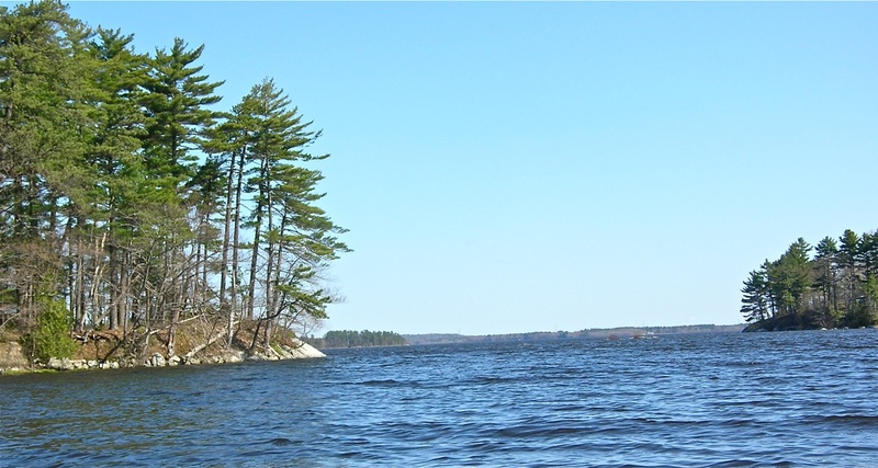 The view looking north to Merrymeeting Bay rewards paddlers with pristine ocean scenery.