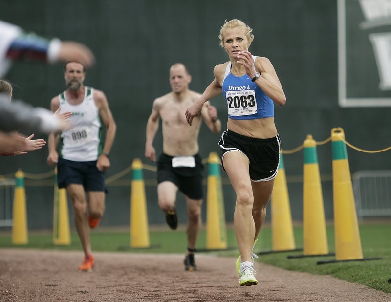 Christine Reaser of Dayton returns to defend her women's championship in the Sea Dogs Mother's Day 5K.