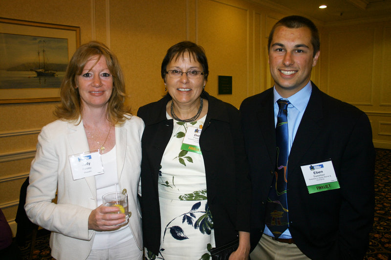 Judy Forsley of Shipyard Brewing, Debby Freeman of Sweetser's Apple Barrel, and Eben Sweetser of Sweetser's Apple Barrel.