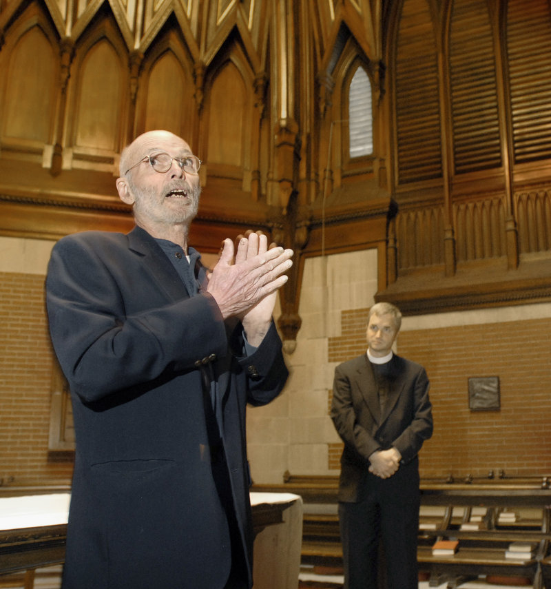 Sculptor Don Meserve created 14 lead panels – each 14-by-14 inches in bas relief – depicting the Stations of the Cross. A dedication of the permanent installation, which is mounted in the chapel of the Cathedral of St. Luke in Portland, was held recently.