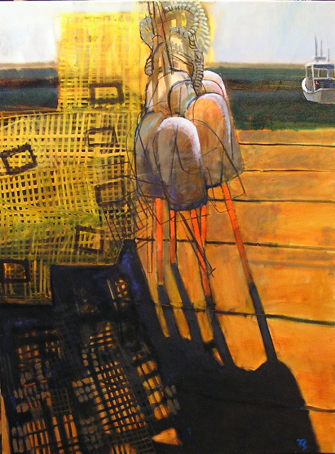 “Morning Pots, Buoys,” oil on canvas by Tom Glover at the George Marshall Store Gallery in York.