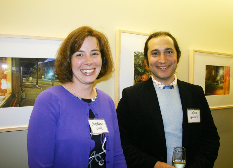 Stephanie Cook, whose family owns AlliedCook Construction which built UNE’s new College of Pharmacy, and Dr. Olgun Guvench, a professor in the College of Pharmacy.