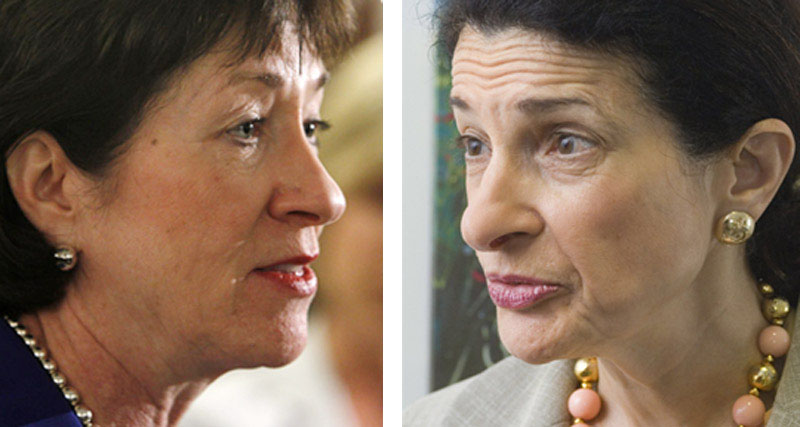 Sen. Susan Collins, left, and Sen. Olympia Snowe