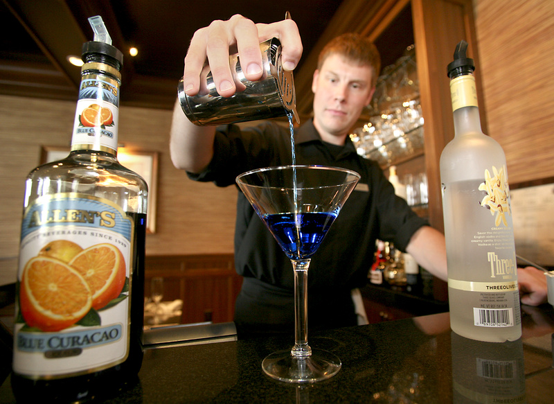 Inn by the Sea bartender Mike Worley makes a red, white and blue Old Glory by the Sea.