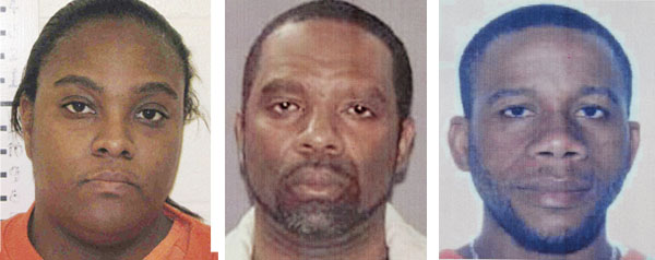 From left: Darlene George, Jeffrey Williams and Rennie Cassimy