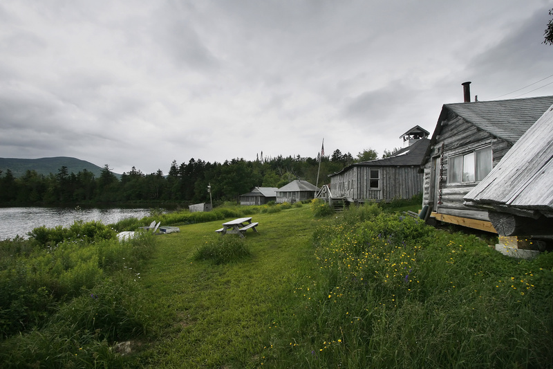 An 8.5-mile trail already exists from Medawisla Wilderness Lodge and Cabins to West Branch Pond Camps, pictured. At Second Roach Pond, a canoe trip to remote camping sites is being mapped out.