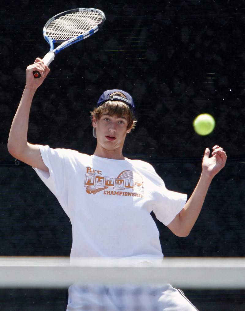 Patrick Ordway faced two Waynflete teammates Monday, first beating Devin Van Dyke 6-1, 7-5 in the semifinals before losing to Brandon Thompson in the championship match.