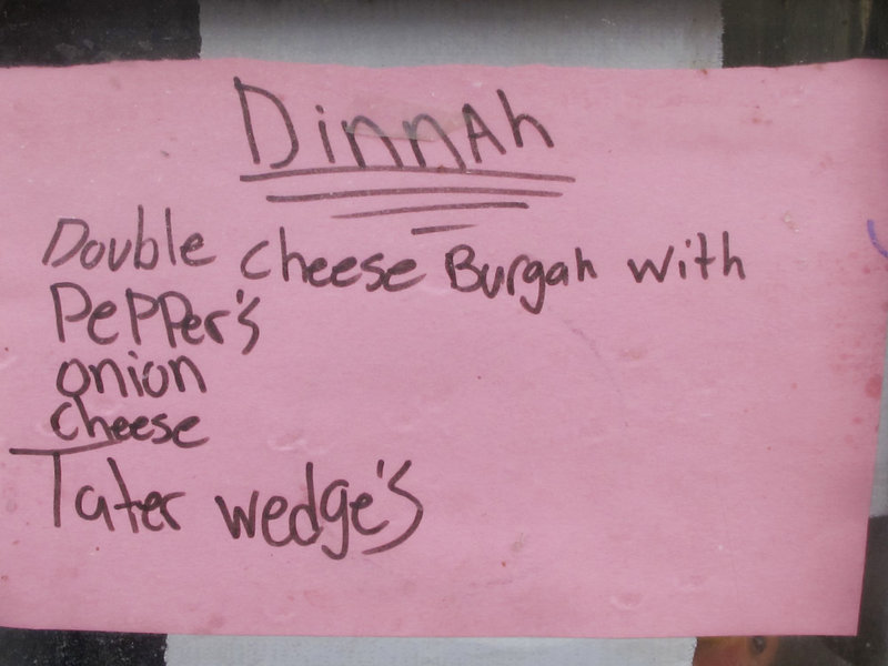 The dinner menu at Combat Outpost Dand Wa Patan, posted by Spc. Jeffrey Pelletier of Waterville, has a distinctly Maine flavor. “There is no day off,” the chef says. “I’m the only one here.”