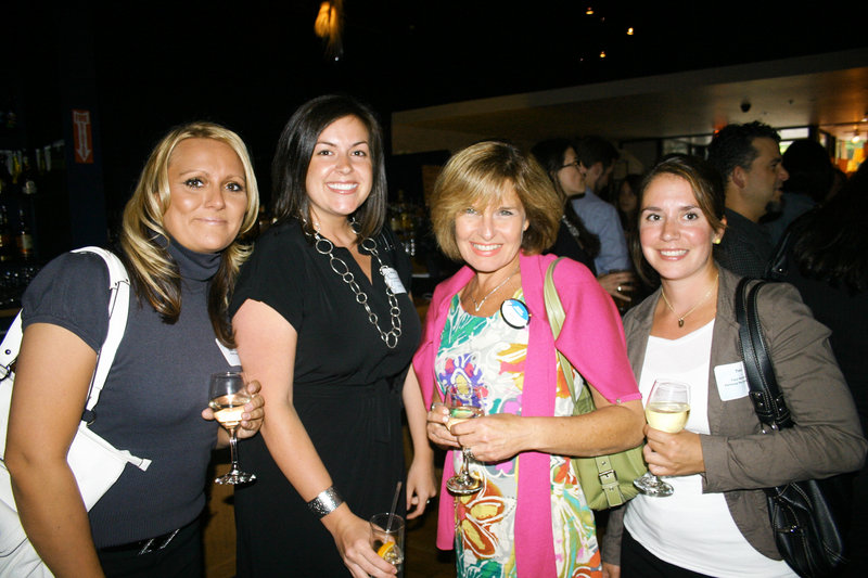 Kacie Parker of Wright Express, Rhiana Leavitt of ProSearch, Deb Houge of Downeast Energy and Tara Marquis of Portland Pie.