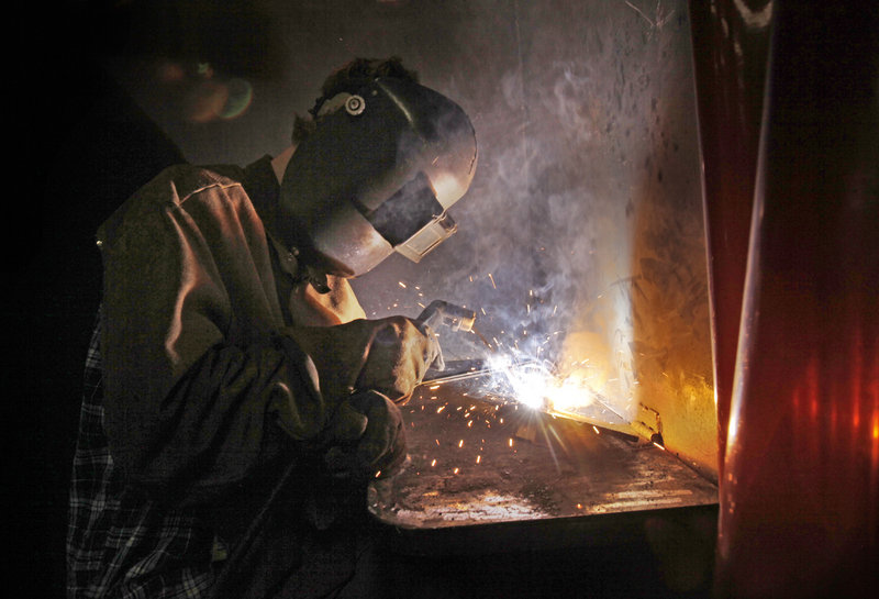 Zack Roland, 14, practices welding at the camp funded by the Nuts, Bolts & Thingamajigs foundation.