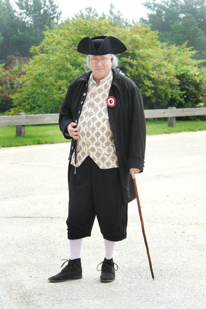 John Kierstead of the South Portland Historical Society will read the Declaration as Benjamin Franklin again this Fourth.