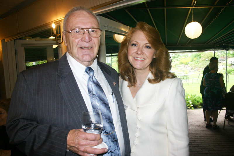 Keith Ruona, a member of Maine State Music Theatre’s volunteer Angels, and Whitney Campbell, director of marketing.