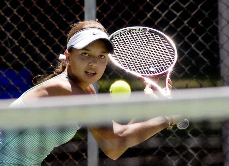 Meghan Kelley of Falmouth became the youngest singles champion in the 21-year history of the Betty Blakeman Memorial Tennis Tournament, winning the women’s title.