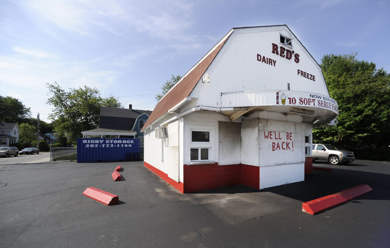 Red’s Dairy Freeze in South Portland, normally buzzing with customers on a summer day, is deserted Friday.