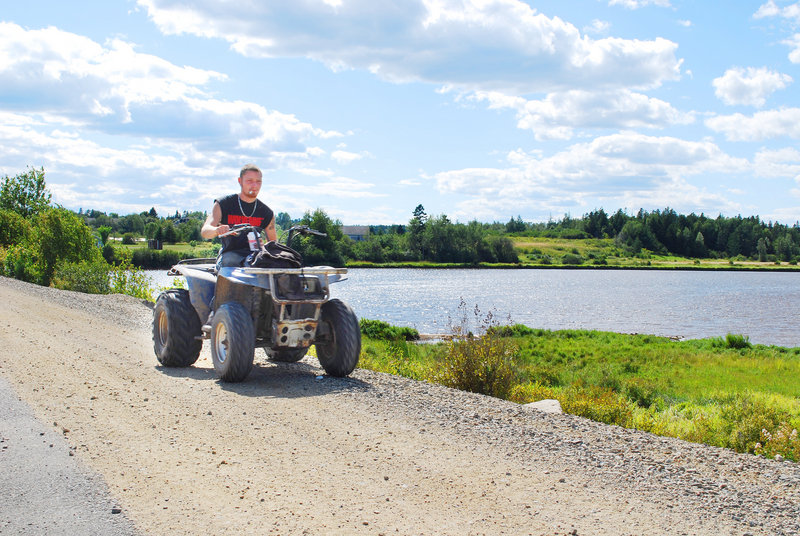 Matt Cservak of East Machias rides the Down East Sunrise Trail between Whitneyville and Ayers Junction. He said when the trail extends to Ellsworth this fall, he will ride the entire 85-mile stretch.