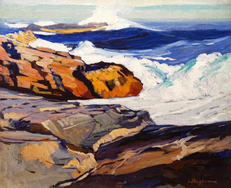 Abraham Bogdanove, “Cobalt Seas, Monhegan,” oil on canvas