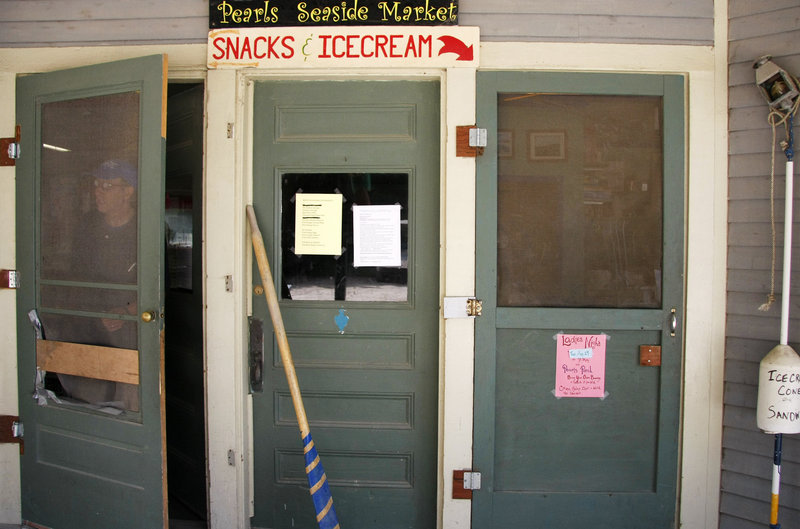The store’s entrance has a distinctly island look.