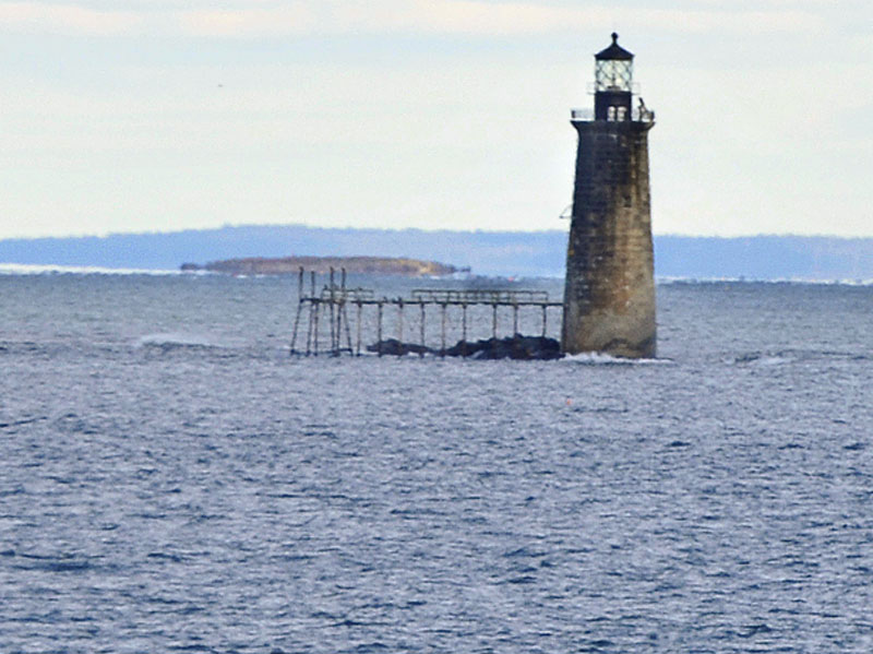 Ram Island Ledge Light, viewed from Fort Williams.