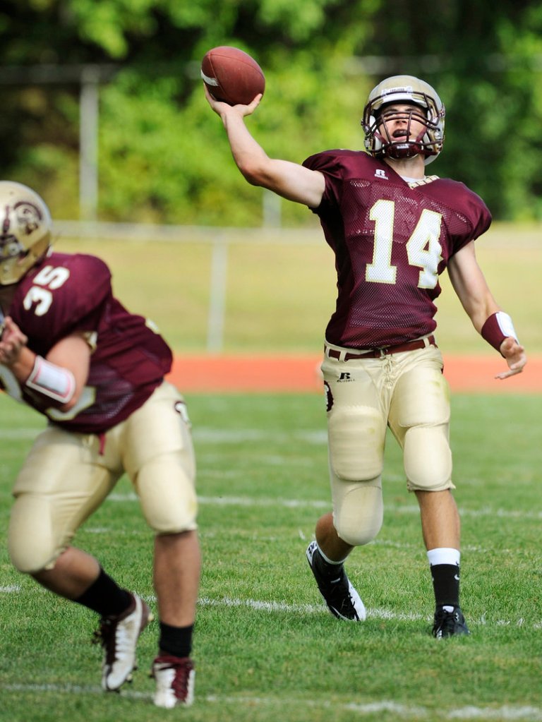 Josh Woodward of Thornton Academy said the seven-on-seven workouts have worked, helping him to read defensive coverages.