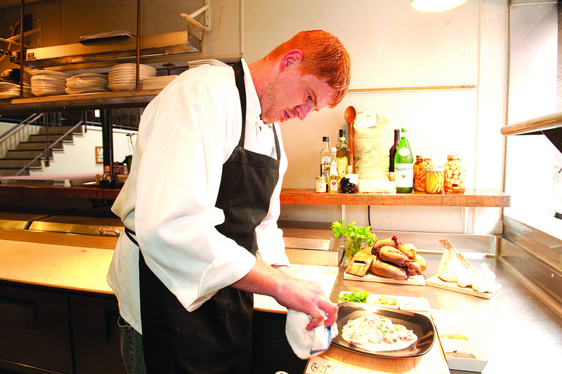 Cinque Terre sous chef Chris Geer at work on his beet and potato gnocchi.