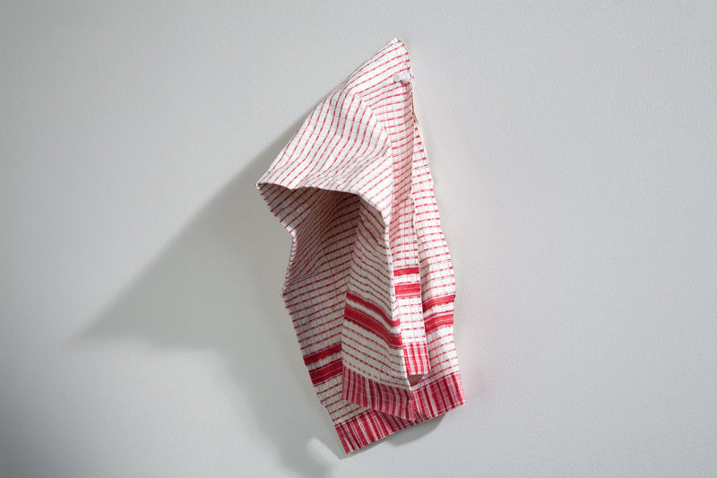 Carly Glovinski s Untitled (dish rag), ink and correction fluid on paper, is on view in False Documents and Other Illusions at the Portland Museum of Art.