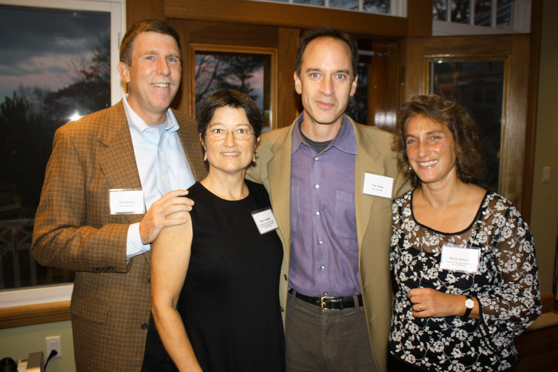 Tom Dunne, who served on the host committee, Mary Hodgkin, who serves on the steering committee, Tim Soley, who hosted the party, and Maria Gallace, who hosted the party and serves on the steering committee.