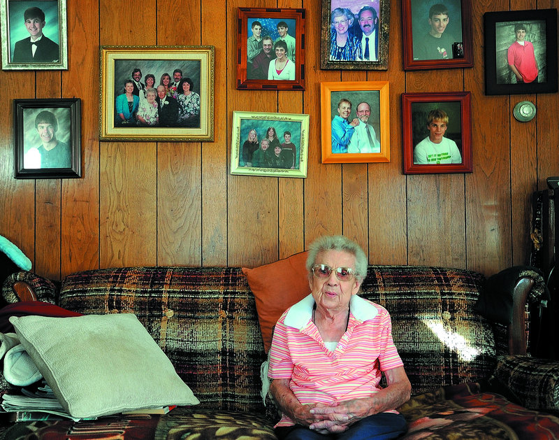 Muriel Tupper poses Thursday in the Fairfield home that she and her husband purchased upon his return home from World War II in 1945.