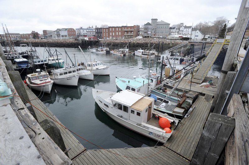 Part of Eastport’s fishing fleet is shown in the town’s harbor.