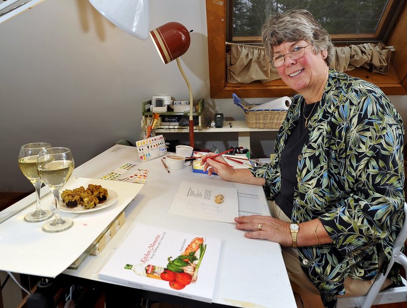 Brenda Erickson in the studio at her Round Pond home.