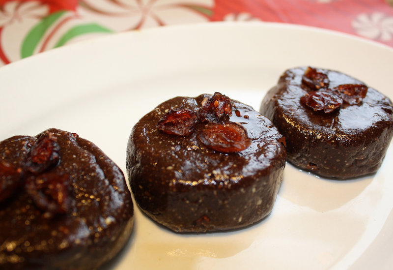 Double chocolate no-bake cookies with cranberries