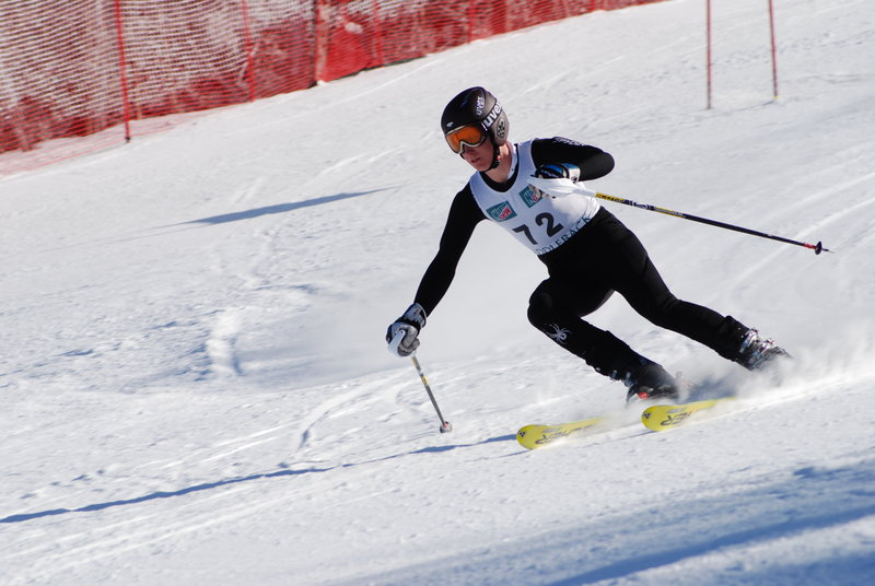 Tyler Holmquist of Gray-New Gloucester is relishing his senior ski season after budget cuts threatened his school's team.