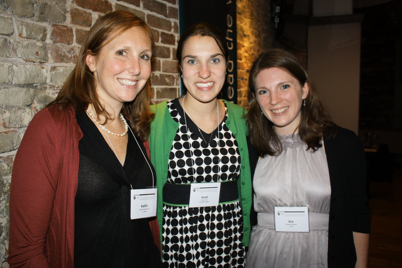 Young Emerging Leaders graduates Kaitlin Hammersley of L.L. Bean, Sarah Paul of Bowdoin and Kim Wallace of Unum.