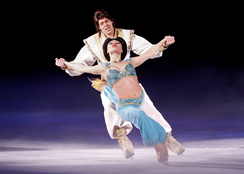 Princess Jasmine and Aladdin skate during Disney On Ice's "Princess Classics" at the Cumberland County Civic Center Thursdayy night.