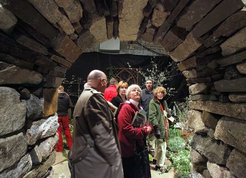 Spectators view stonework at last year's show.