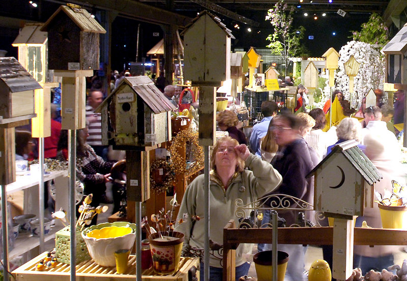 Birdhouses for sale at a previous garden show. There will also be booths at this year’s show, selling seeds, tools, plants and more.