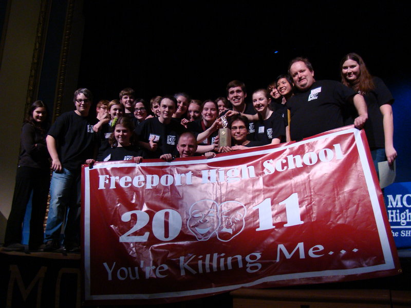 Freeport High School presents “You’re Killing Me,” its entry in the State One-Act Drama finals, on Thursday in Freeport.