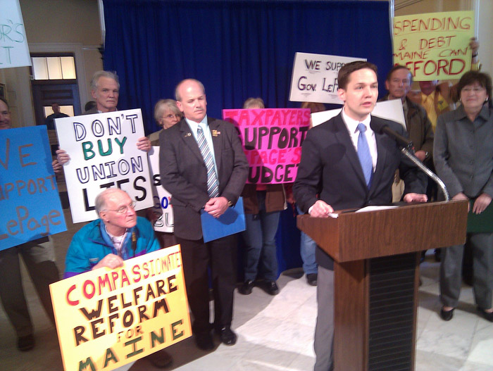 Tarren Bragdon, chief executive officer of The Maine Heritage Policy Center, urges people to call their legislators.