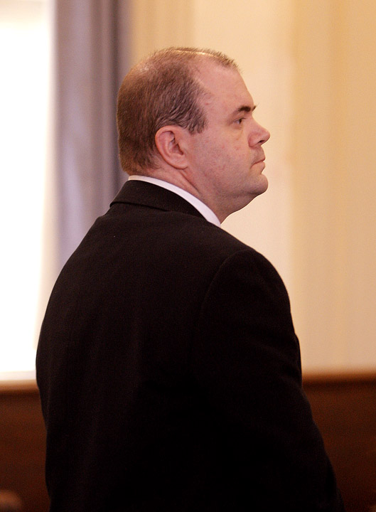 Gary Traynham stands in York County Superior Court today as jurors return to deliberate the charges against him. The jury is currently deadlocked on some of the charges, which include gross sexual assault, aggravated assault, burglary and criminal restraint.