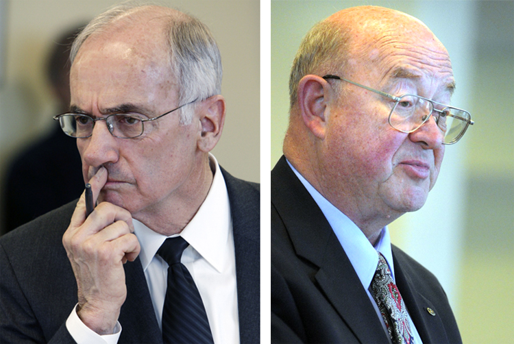 File photos of Darryl Brown, left, former commissioner of the Department of Environmental Protection, and Philip Congdon, former commissioner of the Department of Economic and Community Development.