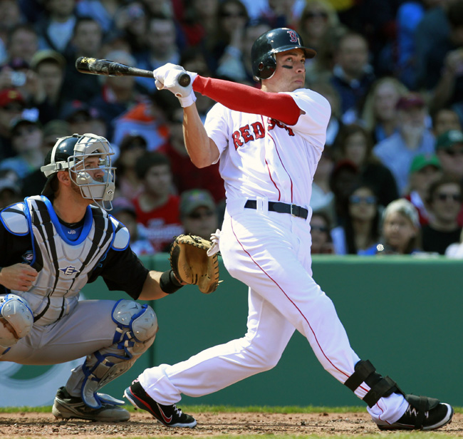 Jacoby Ellsbury watches one of his team-leading three home runs leave the park against the Blue Jays.